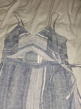 Express Blue and White Striped Mini Dress